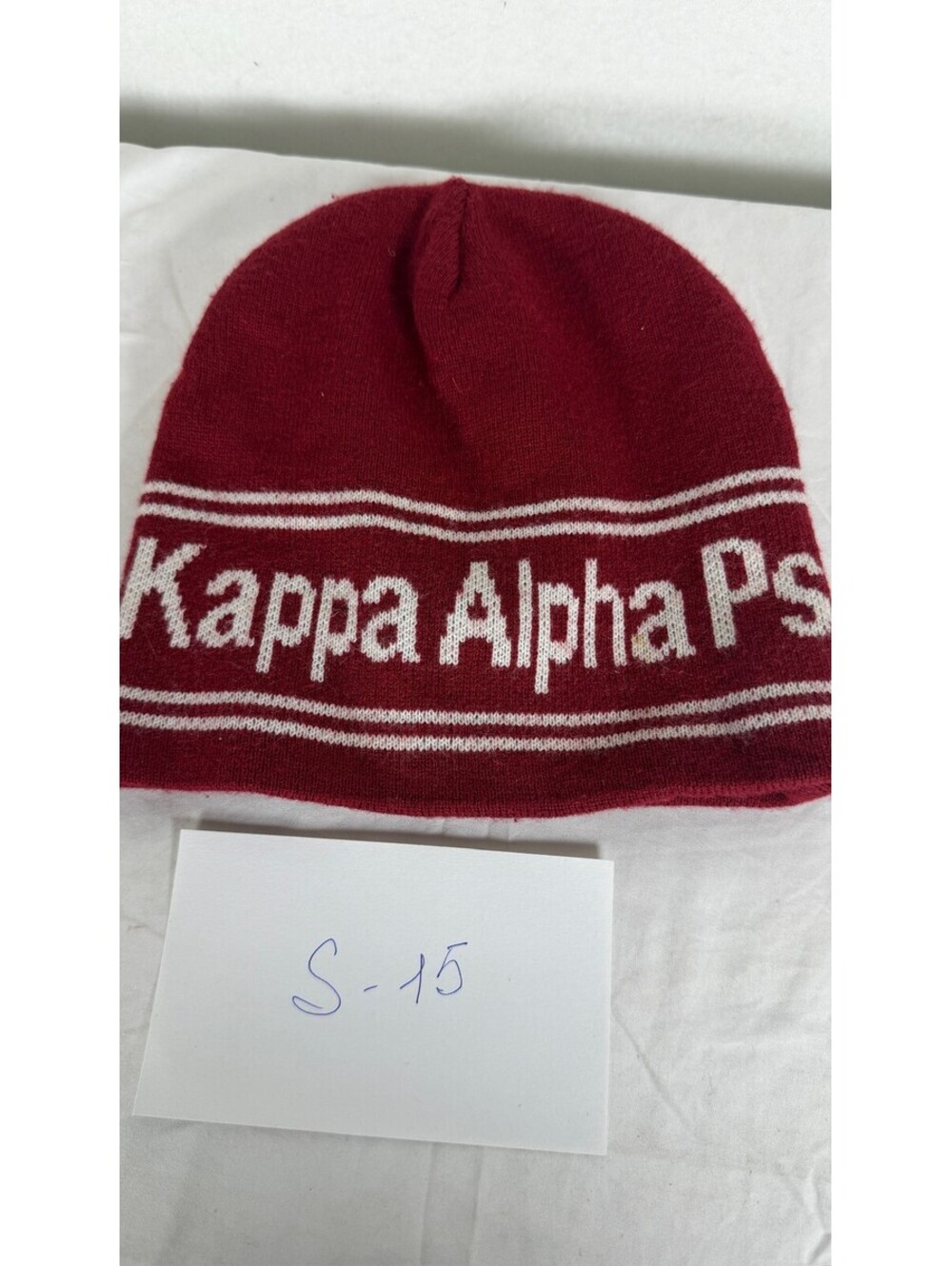 Kappa Alpha Psi Fraternity Beanie Hat Maroon White Knit Cap S-15